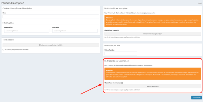 restriction abonnement